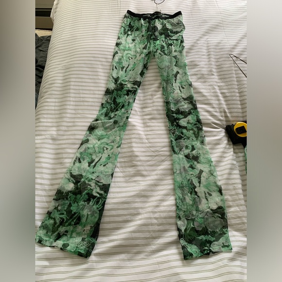 Marco Rambaldi Black & Green Second Skin Shirt in Green Collage top and pants - Picture 7 of 11